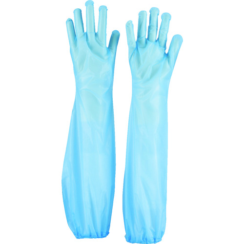 【TRUSCO】ＴＲＵＳＣＯ　使い捨てポリエチレンロング手袋　ブルー　　（３０枚入）